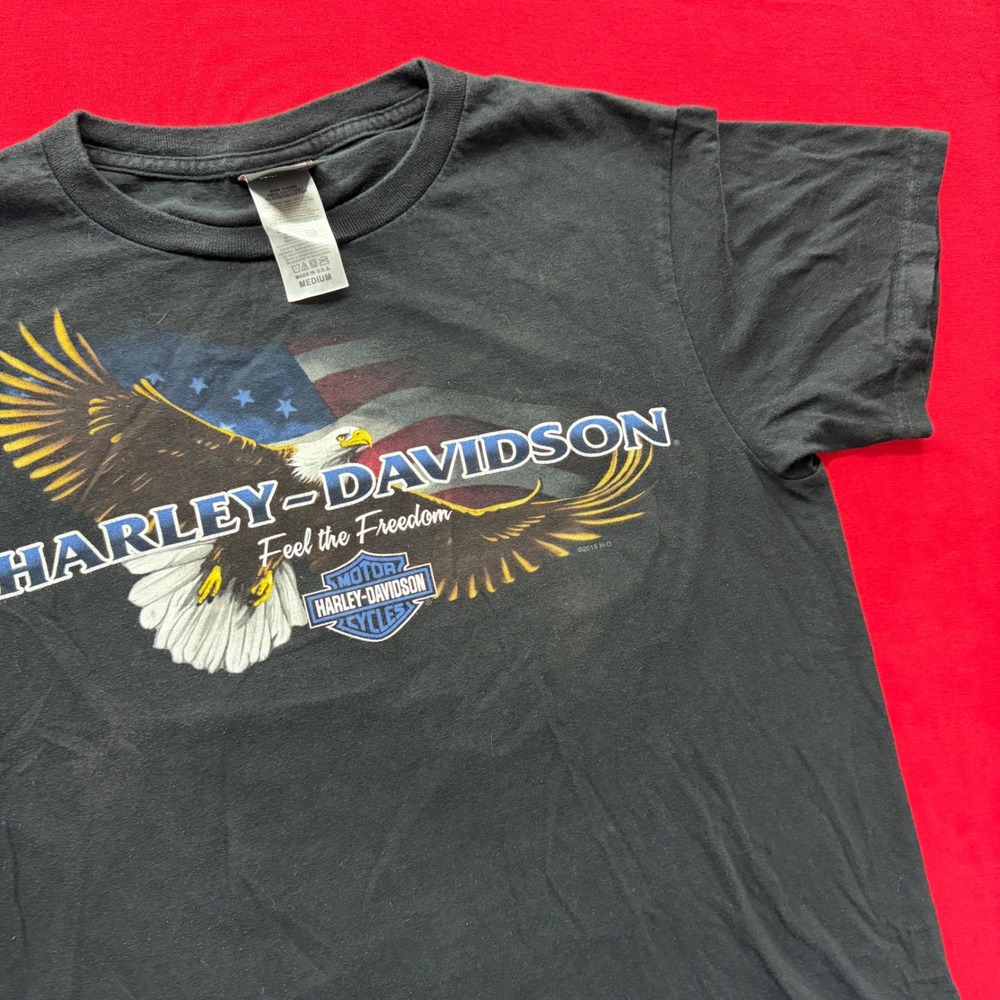 Harley-Davidson Outer Banks NC Eagle Pirate Graphic T-Shirt Mens Medium Black